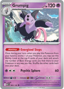 Grumpig single card from Pokemon