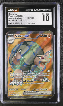 Golem EX (ULTRA RARE) : 189/165 SCARLET AND VIOLET - 151 - CERTIFIED GUARANTY COMPANY Graded Card - 10 GEM MINT