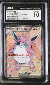 Wigglytuff EX (ULTRA RARE) : 187/165 SCARLET AND VIOLET - 151 - CERTIFIED GUARANTY COMPANY Graded Card - 10 GEM MINT