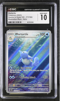 Wartortle (ILLUSTRATION RARE) : 171/165 SCARLET AND VIOLET - 151 - CERTIFIED GUARANTY COMPANY Graded Card - 10 GEM MINT