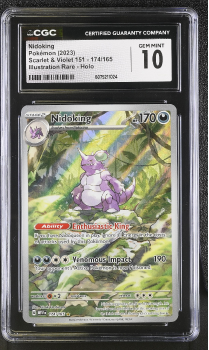 Nidoking (ILLUSTRATION RARE) : 174/165 SCARLET AND VIOLET - 151 - CERTIFIED GUARANTY COMPANY Graded Card - 10 GEM MINT