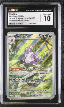 Nidoking (ILLUSTRATION RARE) : 174/165 SCARLET AND VIOLET - 151 - CERTIFIED GUARANTY COMPANY Graded Card - 10 GEM MINT
