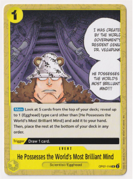 He Possesses the Worldâs Most Brilliant Mind single card from One Piece Trading Card Game