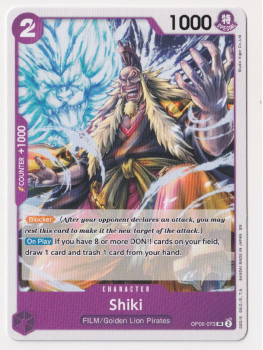 Shiki single card from One Piece Trading Card Game