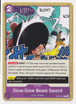 Slow-Slow Beam Sword single card from One Piece Trading Card Game