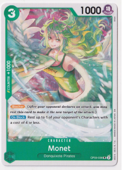 Monet single card from One Piece Trading Card Game