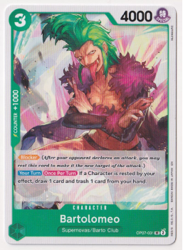 Bartolomeo single card from One Piece Trading Card Game