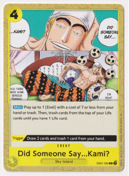 Did Someone Say...Kami? single card from One Piece Trading Card Game