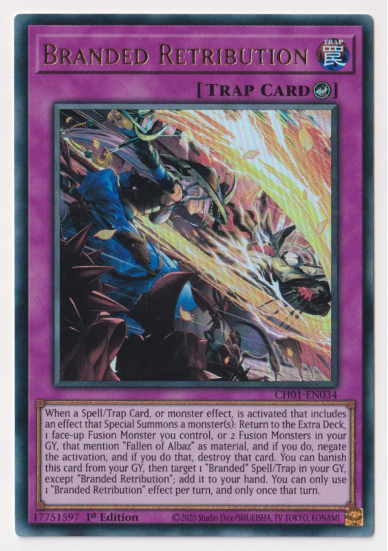 Branded Retribution (Ultra Rare) : CH01-EN034 - Yu-Gi-Oh! Single Card Branded Retribution (Ultra Rare) : CH01-EN034 - Yu-Gi-Oh! Single Card