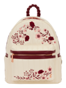 Loungefly - Cream & Red Floral Mid Sized Backpack