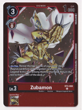 Zubamon (PARALLEL RARE) single card from Digimon