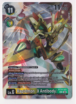 Rapidmon (X Antibody)(PARALLEL RARE) single card from Digimon