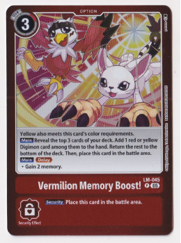 Vermilion Memory Boost! single card from Digimon