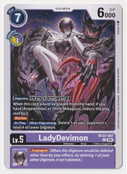 LadyDevimon single card from Digimon