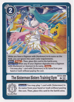 The Sistermon Sisters Training Gym single card from Digimon
