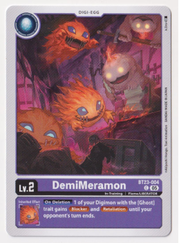 DemiMeramon single card from Digimon