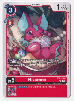 Elizamon single card from Digimon