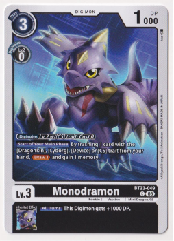 Monodramon single card from Digimon