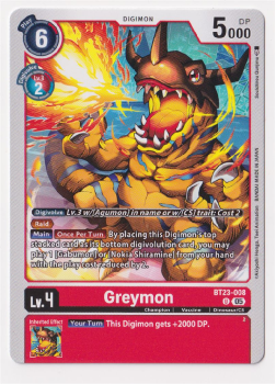 Greymon single card from Digimon