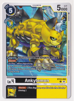 Ankylomon single card from Digimon