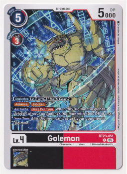 Golemon single card from Digimon