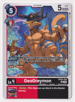 GeoGreymon single card from Digimon