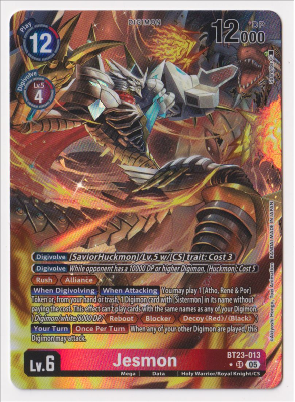 Jesmon (ALTERNATIVE ART) : BT23-013 HACKER'S SLUMBER - Digimon Card Game Single Card Jesmon (ALTERNATIVE ART) : BT23-013 HACKER'S SLUMBER - Digimon Card Game Single Card