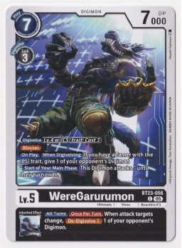 WereGarurumon single card from Digimon