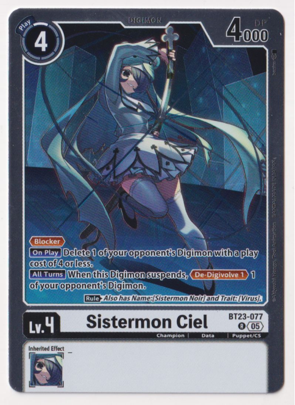 Sistermon Ciel : BT23-077 HACKER'S SLUMBER - Digimon Card Game Single Card Sistermon Ciel : BT23-077 HACKER'S SLUMBER - Digimon Card Game Single Card