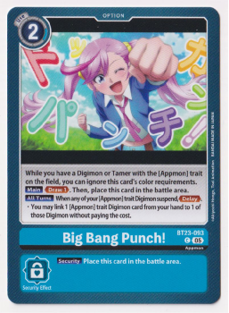 Big Bang Punch single card from Digimon