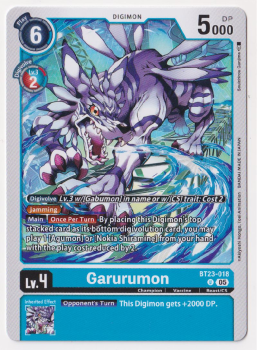 Garurumon single card from Digimon