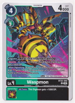 Waspmon single card from Digimon