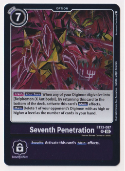 Seventh Penetration single card from Digimon