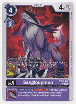 Sangloupmon single card from Digimon