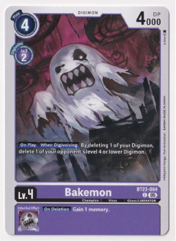 Bakemon single card from Digimon