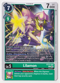 Lilamon single card from Digimon