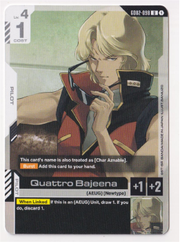 Quattro Bajeena single card from Gundam TCG