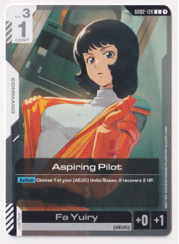 Aspiring Pilot single card from Gundam TCG