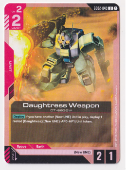 Daughtress Weapon single card from Gundam TCG