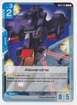Alexandria single card from Gundam TCG