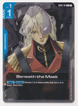 Beneath the Mask single card from Gundam TCG