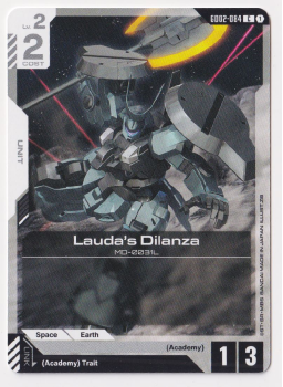 Lauda's Dilanza single card from Gundam TCG