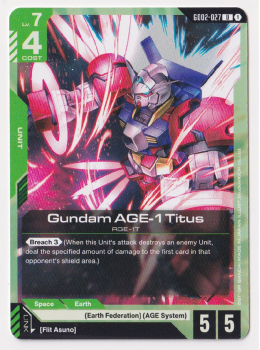 Gundam AGE-1 Titus single card from Gundam TCG