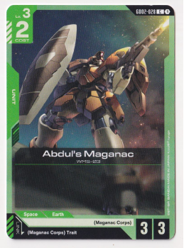 Abdul's Maganac single card from Gundam TCG