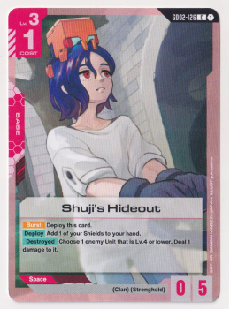 Shuji's Hideout single card from Gundam TCG