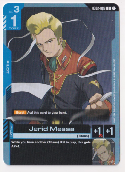 Jerid Messa single card from Gundam TCG