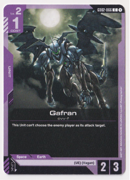 Gafran single card from Gundam TCG