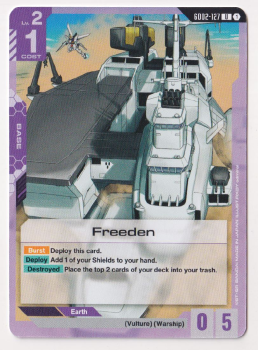 Freeden single card from Gundam TCG