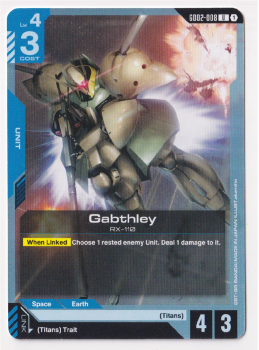 Gabthley single card from Gundam TCG