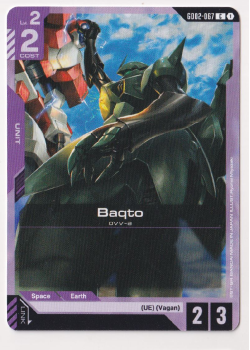 Baqto single card from Gundam TCG